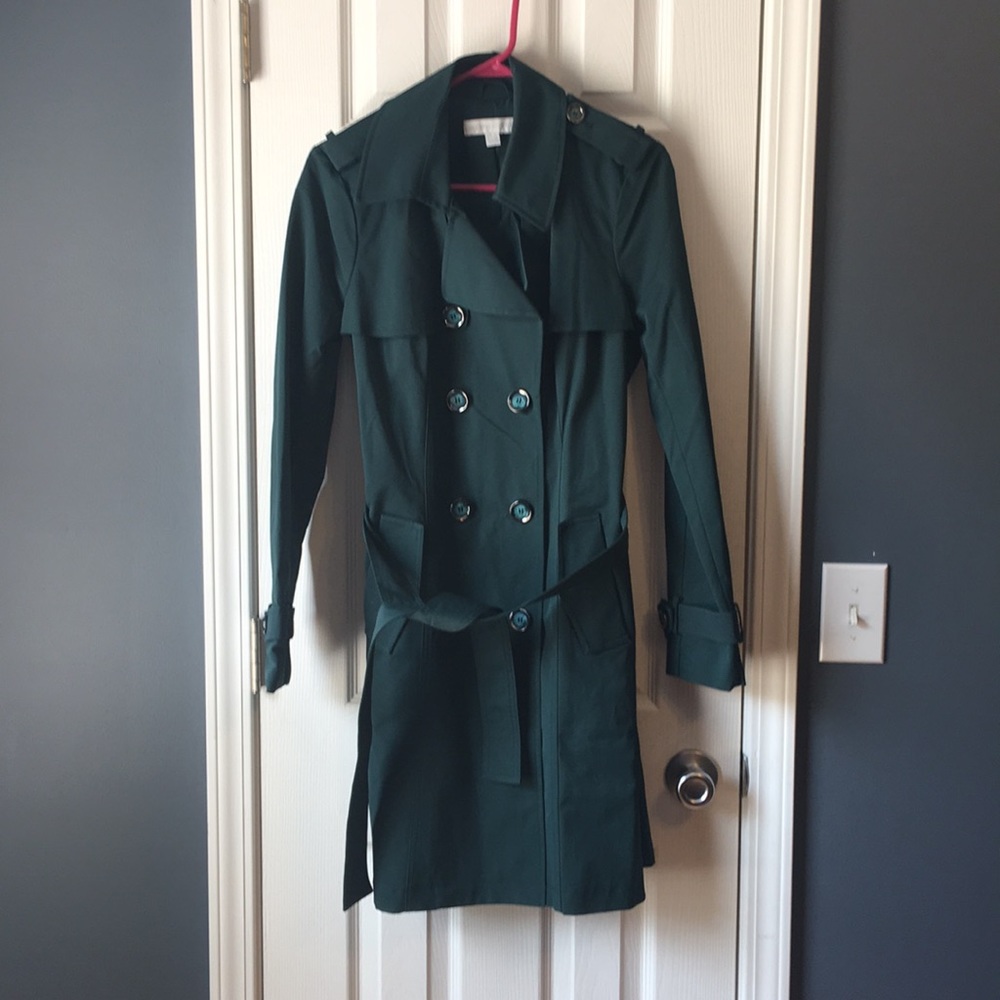 New York and co hunter green trench coat